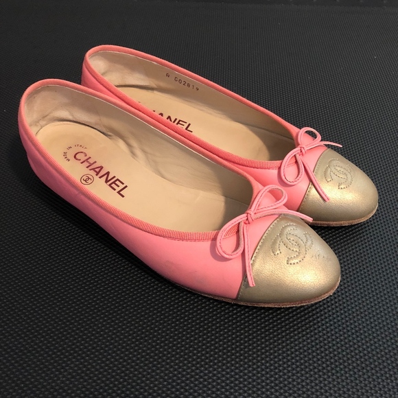 CHANEL Shoes - Chanel Ballet Flats Lambskin Coral Pink 7.5 37.5